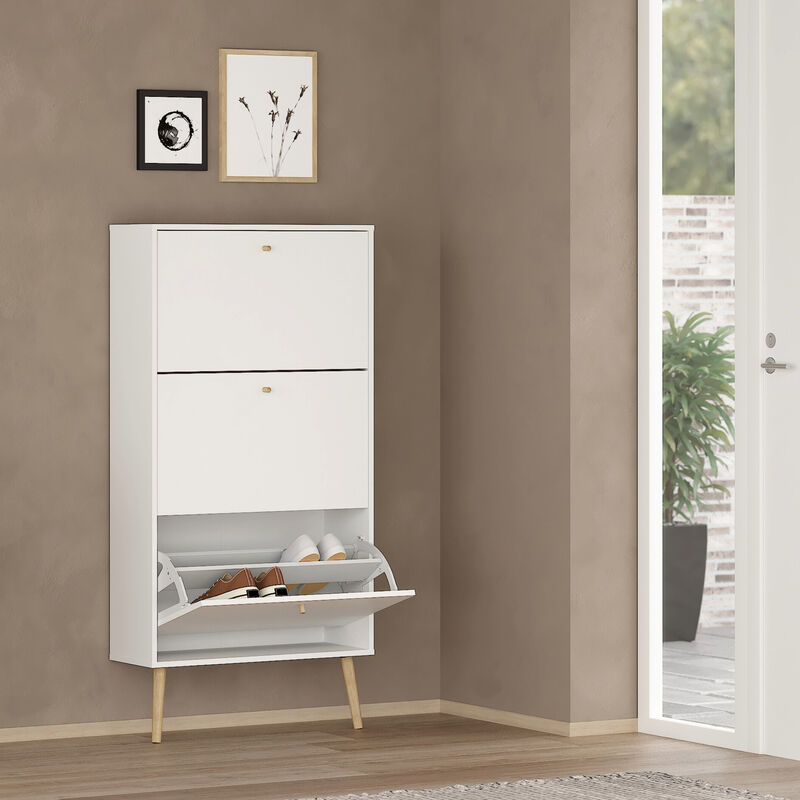 Bodo kenkäkaappi 3-laatikolla valkoinen